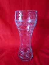 Antique/Vintage Wheel Cut Corset Clear Glass Vase - $74.25