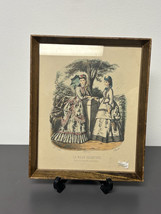 Vintage La Mode Illustree Framed Victorian Fashion Print Bonnard &amp; Toudouze - £26.76 GBP