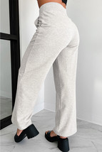 Light Grey Cross-Waist Wide Leg Lounge Pants - $362.47 MXN