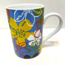Konitz Germany Multicolor Floral Flower Power Coffee Tea Cup Mug 4.25&quot; - £9.83 GBP