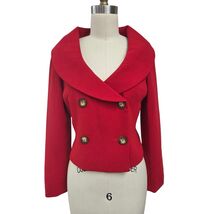 VTG 80s 90s Bloomingdale’s Cropped Red Shawl Collar Blazer Mob Wife Femm... - $64.95