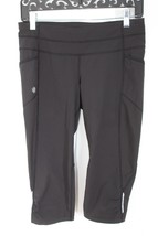 Athleta S Black Gray Dobby Be Free Capri Pull On Leggings - £20.17 GBP