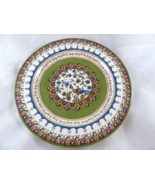 World Market PASSARO BIRD 8.5&quot; Salad Plate Floral Green Blue Excellent - $14.20 CAD