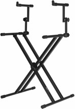Gator - GFW-KEY-5100X - Deluxe Two Tier X Style Keyboard Stand - Black - £196.64 GBP