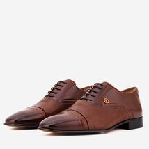 The Rockwell Handmade Tan Leather Cap Toe Oxford Men Shoe image 3