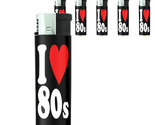 80&#39;s Theme D10 Lighters Set of 5 Electronic Refillable Butane I Love 80&#39;s - $15.79