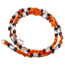 Carnelian Natural Gemstone Beads Jewelry Necklace 17&quot; 62 Ct. KB-438 - £8.59 GBP