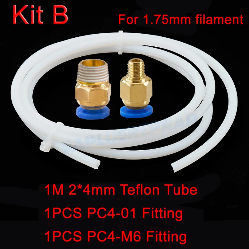 House Home 1M PTFE Tube ID 2mm 4mm OD 4mm 6mm + 2 Remote ConAtors J-head hotend  - £19.98 GBP