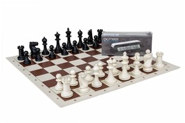 Chess set staunton, vinyl chessboard and digital chess clock-dgt - £50.97 GBP