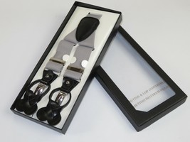 ELEGANT Suspenders Clip on and Button Option for Slacks or Suit Pants Si... - £16.98 GBP
