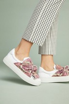 J/Slides Audra Floral Sneakers Shoes White Leather NWOB - $1,504.12 MXN