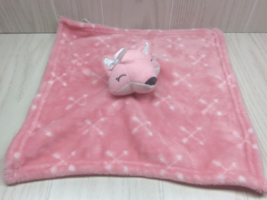 HB Hudson Baby Pink sleeping fox white ear bow arrows plush security blanket - £10.66 GBP
