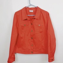 Joan Rivers Cropped Lightweight Denim Jacket RED Women Medium - $24.70