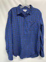 Gap Blue Plaid Flannel Boyfriend Popover Tunic Shirt Top EPOC M - £15.80 GBP