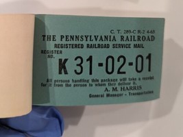 Vintage Booklet Of Pennsylvania Railroad Registered Mail Stamp 1963 - £47.85 GBP