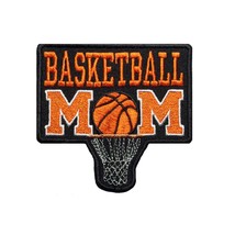 Basketball Mom Embroidered Patch Iron On. Size: 3.8X3.6 inches - £5.45 GBP