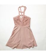 Lulus Womens Dress Blush Pink Size Small Halter Neck Open Back Mini Lace - €11,99 EUR