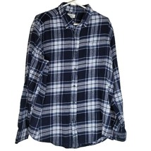 Croft and Barrow Blue Plaid Button Down Womens Large Comfy - £6.81 GBP