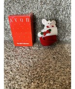 Vintage Avon Flocked Peek-A-Boo White Mouse In Stocking Christmas Ornament  - $15.75 CAD
