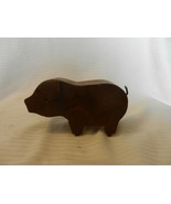 Hand Made Brown Metal Standing Pig Figurine, Antique Patina - £37.34 GBP