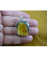 (P55-15) 11 grams YELLOW BALTIC AMBER .925 Sterling SILVER Lily leaf PEN... - $128.08