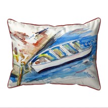 Betsy Drake Rowboat at Dock Extra Large Pillow 20 X 24 - £55.38 GBP