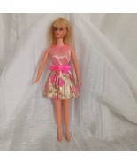 VTG BARBIE Glowin&#39; Out Dress #3404 Mattel TAG Gold Pink Floral 1971-72 N... - £44.62 GBP