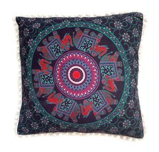 Rastogi Handicrafts White Color Pom Pom Cushion Cover Pillow Cases Sofa ... - £8.12 GBP