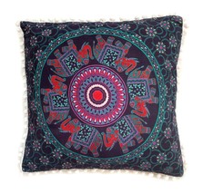 Rastogi Handicrafts White Color Pom Pom Cushion Cover Pillow Cases Sofa ... - $10.29