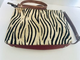 Cowhide Cross Body Purse Handbag Detachable Strap Brown Colored Leather ... - £17.76 GBP