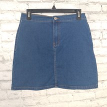 Pretty Little Thing Skirt Womens 8 Blue Medium Wash Denim Stretch Jean Mini - $15.99