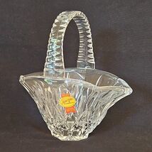 Anna Hutte Crystal Wedding Basket Bleikristall Diamond Cut Glass 24% Lea... - $17.26