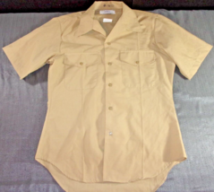 Dscp Usmc Marine Corps Khaki 2122 Short Sleeve Uniform Button Up Shirt 15.5 - £19.81 GBP
