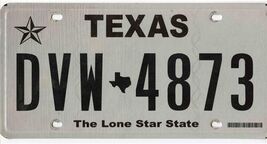 Original Vintage Texas Classic License Plate DVW 4873 The Lone Star State - $9.89