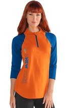 NBA New York Knicks Womens Size L Zip It Up 3/4 Sleeve T Orange Blue GIII 4 Her - £13.05 GBP