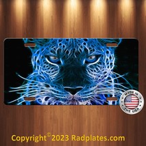 Neon Blue Bengal Tiger Big Cat Aluminum Metal License Plate Tag New Cool - £13.42 GBP