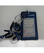 Bath &amp; Body Works Navy ID Credit Card Pocketbac Holder Lanyard Key Ring ... - $310.59 MXN