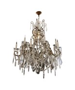 Grand 12 Light Beaded Italian Crystal Chandelier circa 1970s - $1,975.05