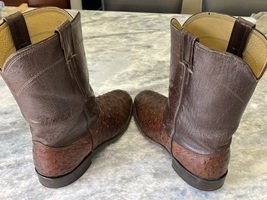 Cavender’s full quill Ostrich leather western cowboy boots, men’s size 10.5 D image 3