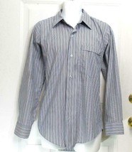 New 16 1/2 34&quot; XL Sportswear by Eagle Mens Blue Stripe Cotton Wrinkle Fr... - £7.93 GBP