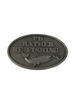 Vintage I’d Rather Be Fishing Belt Buckle Captain Hawks Sky Patrol 1978 ... - $28.80