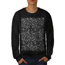 Wellcoda Music Note Fashion Mens Sweatshirt, Audio Casual Pullover Jumper - £23.72 GBP+