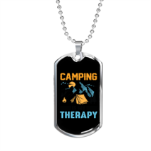 Camper Necklace  Camping Is My Therapy  Necklace Stainless Steel or 18k Gold Do - £37.92 GBP+
