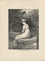 Tennyson&#39;s Alice, the Miller&#39;s Daughter. Antique 1892 wood engraving print. - £9.59 GBP