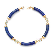 PalmBeach Jewelry 4.40 TCW Lapis and Blue Topaz Bracelet Goldtone .925 Silver - £88.83 GBP