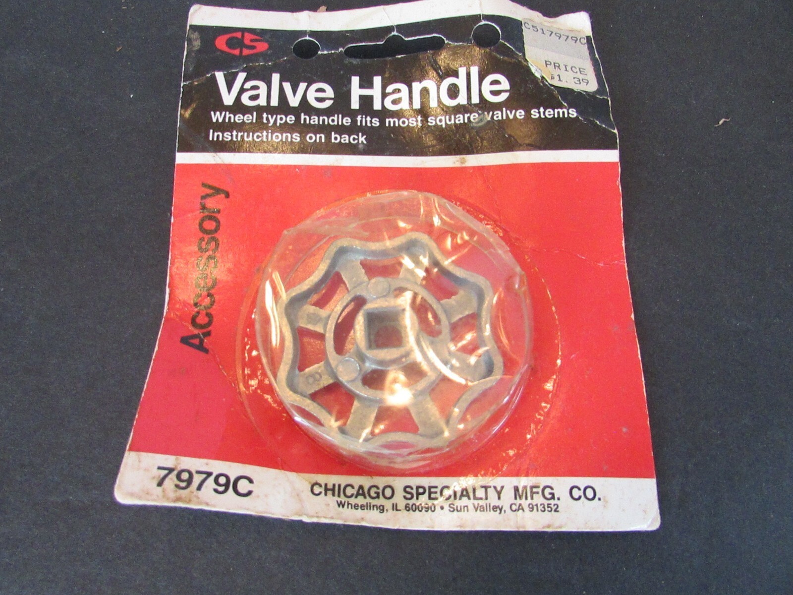 Chicago Specialty Mfg  7979C Valve Handle Wheel Type Older Stock - $5.89