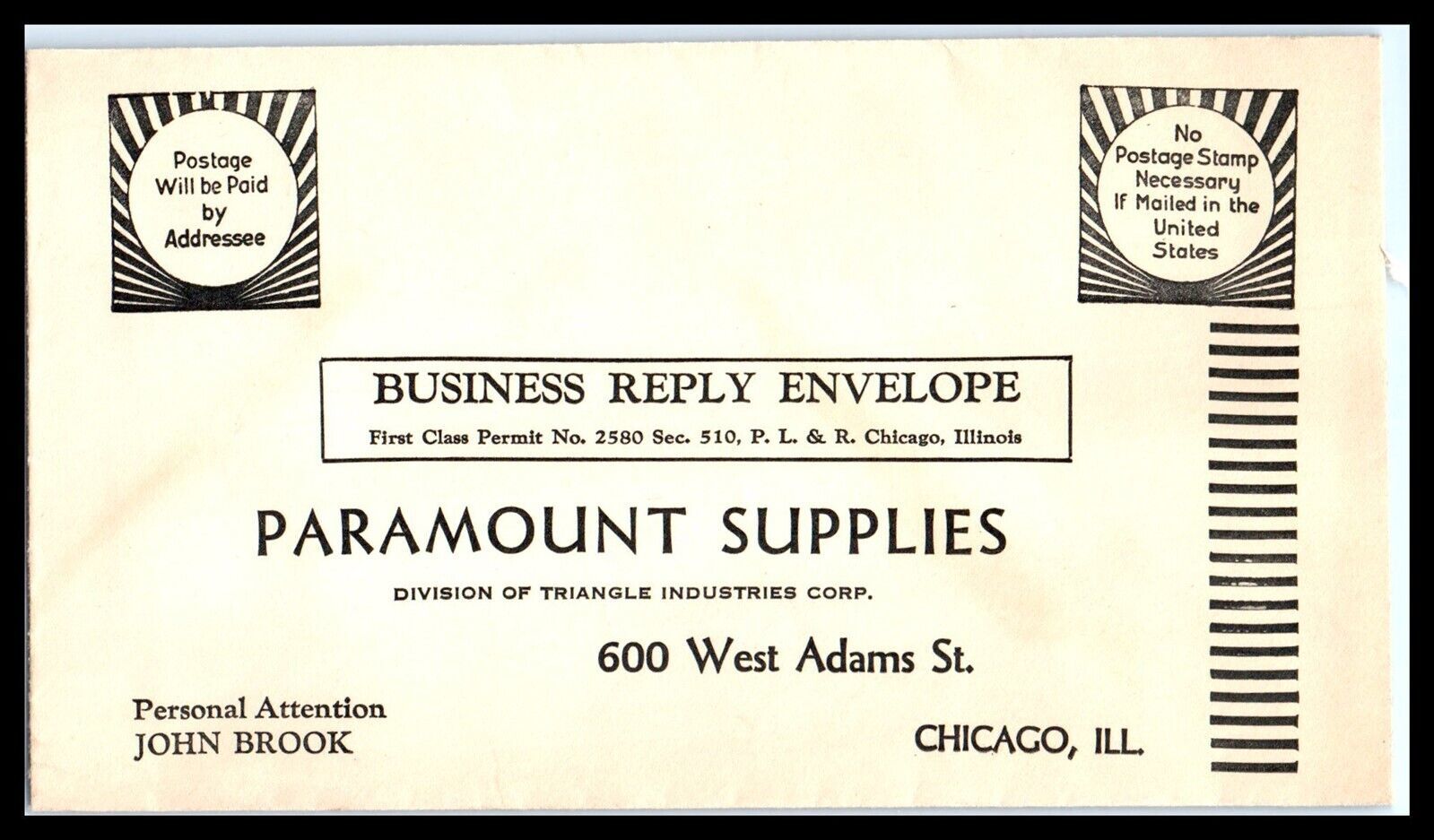 Primary image for ILLINOIS Cover - Paramount Supplies, Chicago L11
