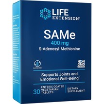 Life Extension SAMe S-Adenosyl-Methionine 400mg, 30 Enteric-Coated Veg T... - $27.00