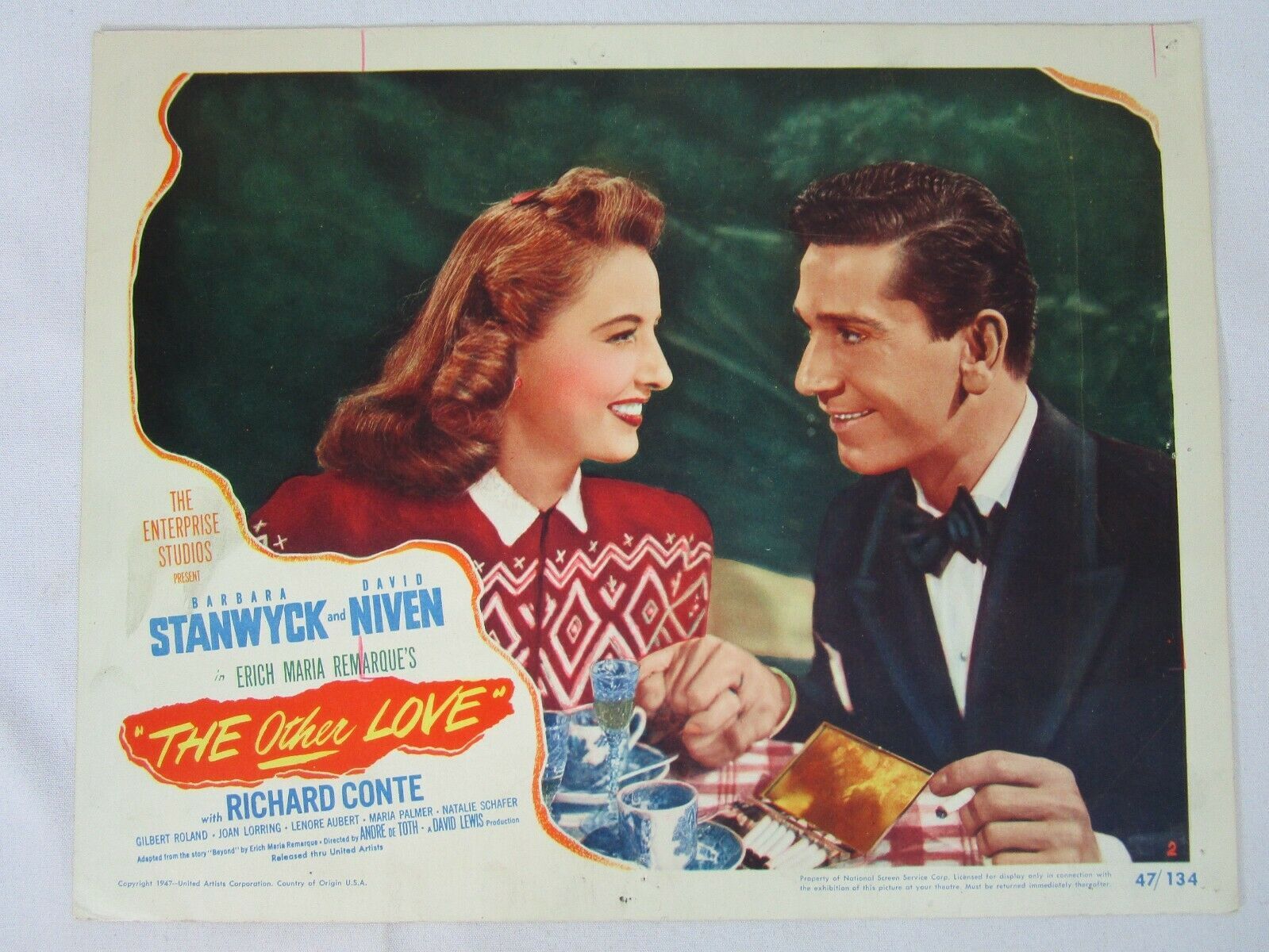 Primary image for The Other Love 1947 Original 11x14 Lobby Card Barbara Stanwyck David Niven #2