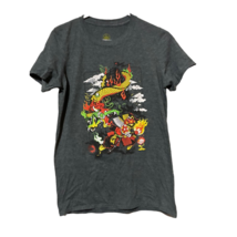 Super Mario Samurai Boss Battle Geek Fuel Graphic T-Shirt Men&#39;s S Gray Heathered - £11.47 GBP